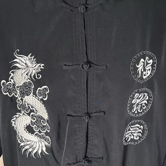 90's Kimono Style Jacket Black - Dragon Embroidery Men's XL - Picture 4 of 14